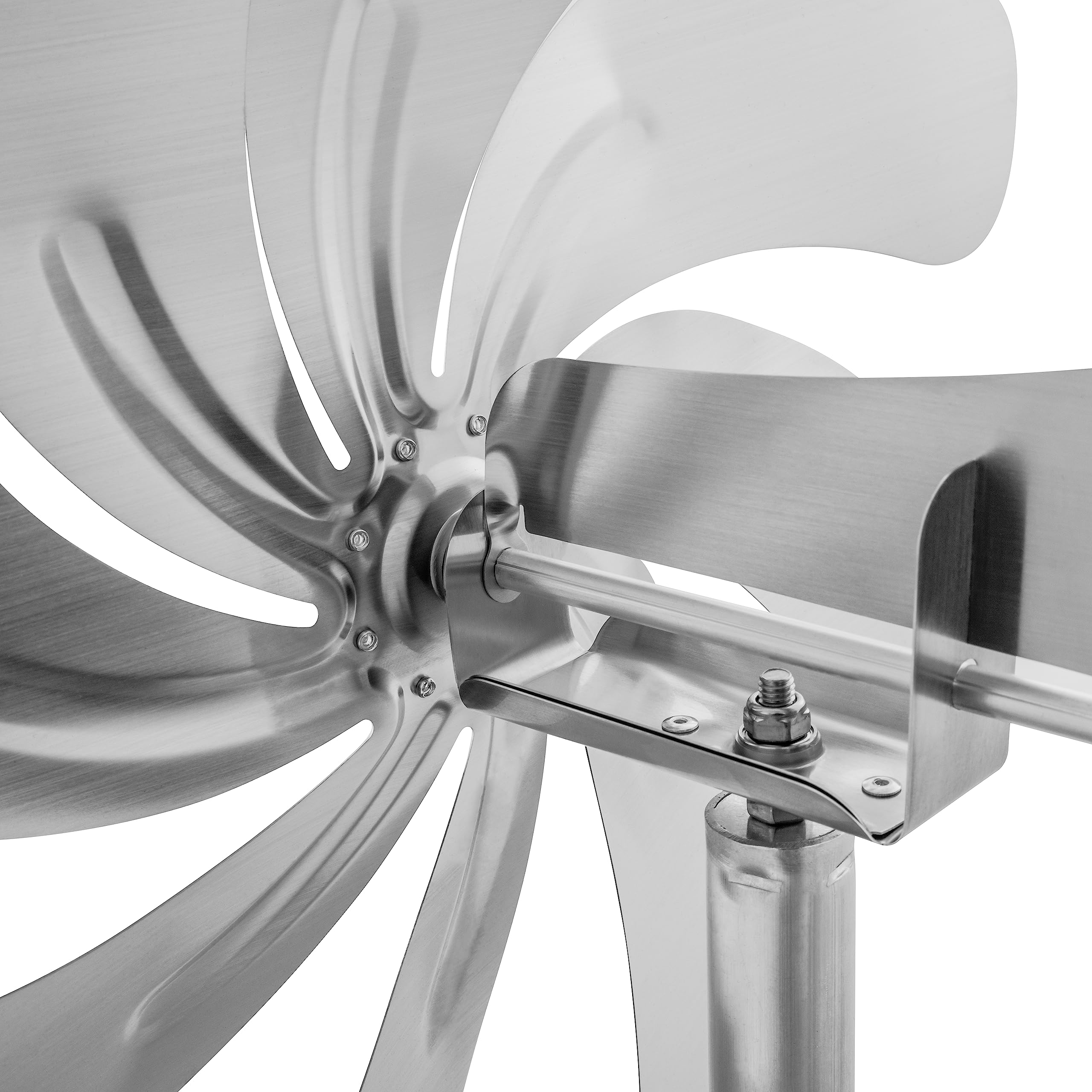 Skarat A1007 - steel4you XXL Windrad Windmühle Speedy40 Plus aus Edelstahl (40cm Rotor-Durchmesser), kugelgelagert, mit Windfahne (360° Grad drehbar) - Made in Germany (75cm)