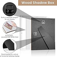 Vista 37 de Califortree 12x16 Large Shadow Box Frame with Soft Linen Back - Metal Push Pins Included, Memory Shadow Box Display Case for Bouquet Awards Medals