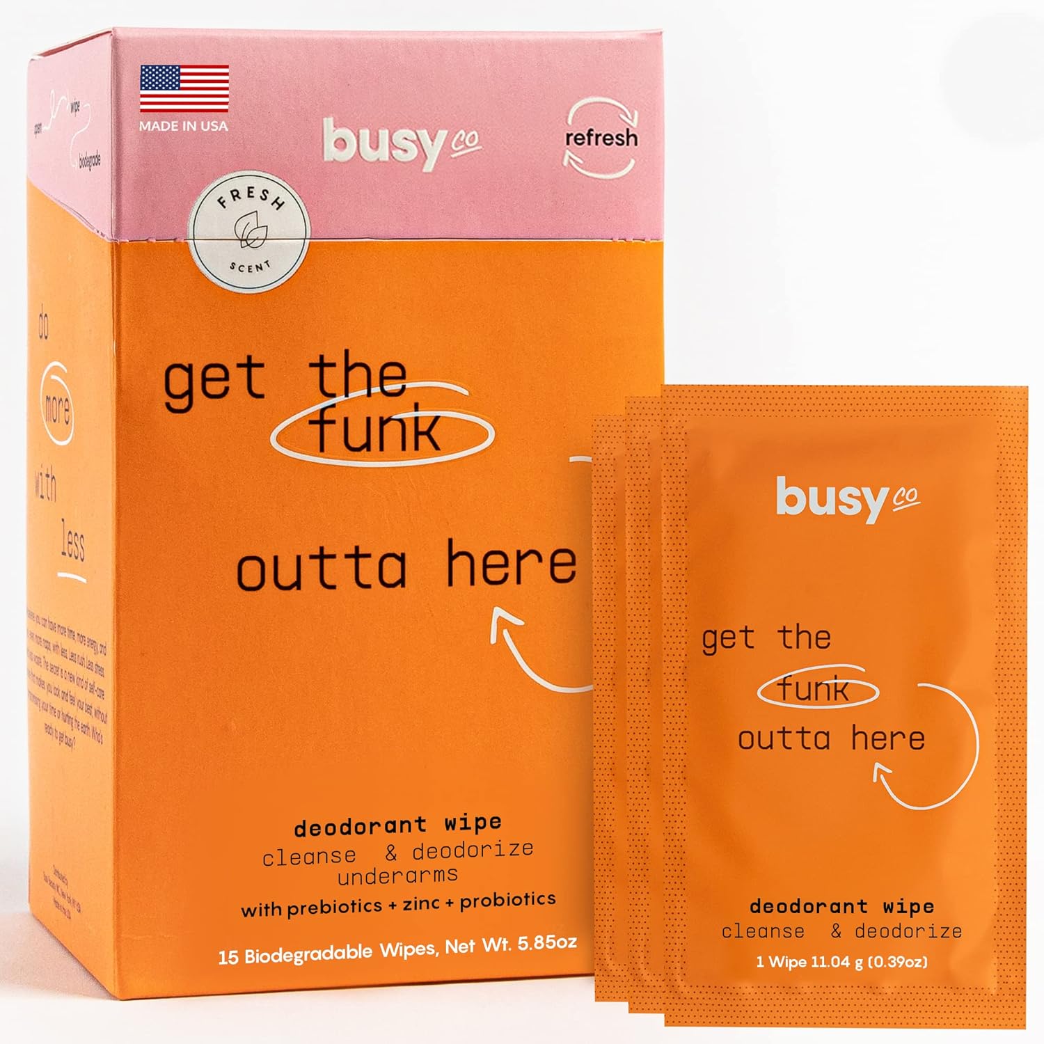 Refresh Line Deodorant Wipes 15ct Deodorant Wipes for