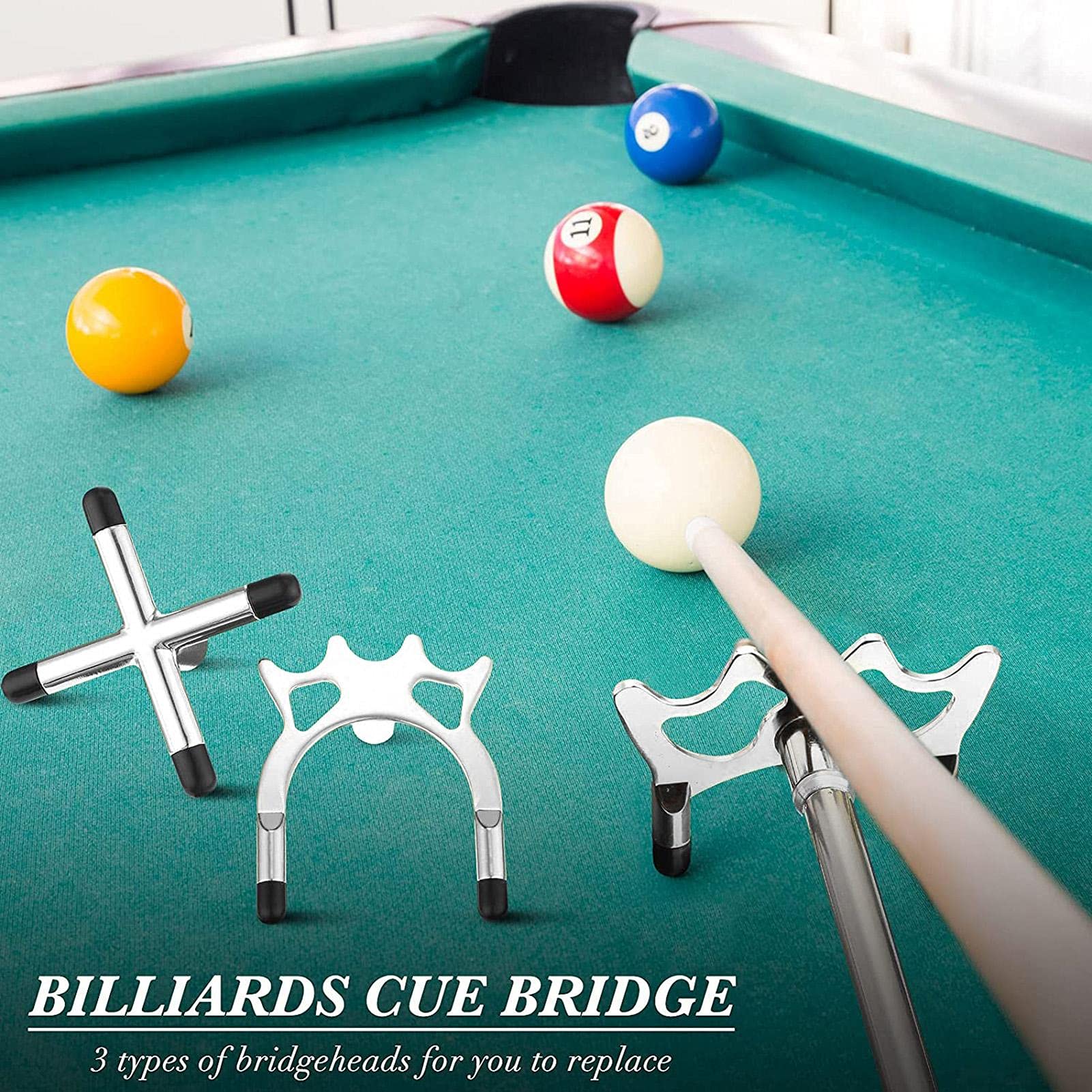 Puente retráctil de billar con 3 piezas de latón, accesorio