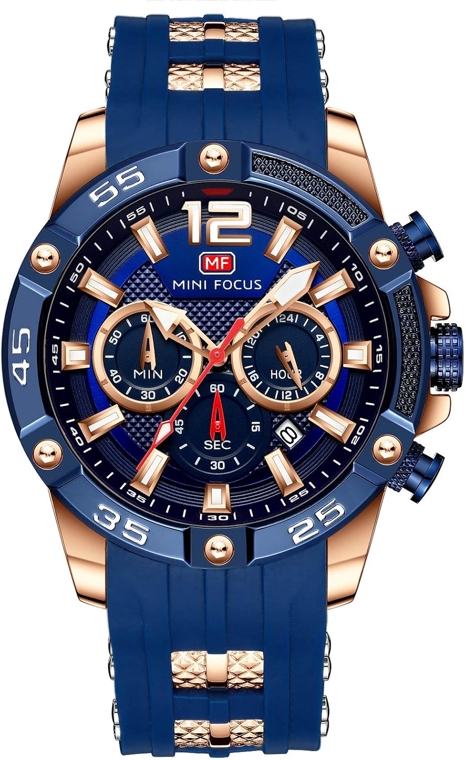 Mini Focus reloj para hombre cronógrafo impermeable deportivo analógico cuarzo relojes de pulsera de silicona para hombres