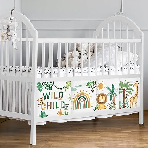 Miniatura 4 de Cubo de almacenamiento de animales de bosque bohemio de 11.8 pulgadas, cesta de almacenamiento de ropa para armario, estantes, hojas tropicales,