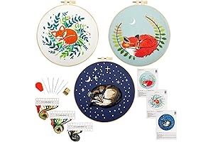 Armindou Cross Stitch Starter Kit with Pre-Printed Patterns for Animal Embroidery and...
