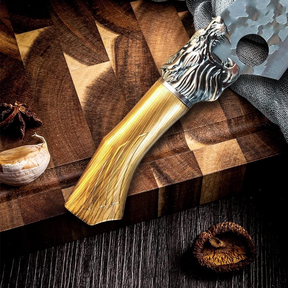 Meat Cleaver Knife, 6INCH Meat Cleaver Hunting Knife Stainless Steel Serbian Kitchen Chef Knife Fish Fruit Vegetables Boning Butcher Knife Scabbard (Color : With sheath)