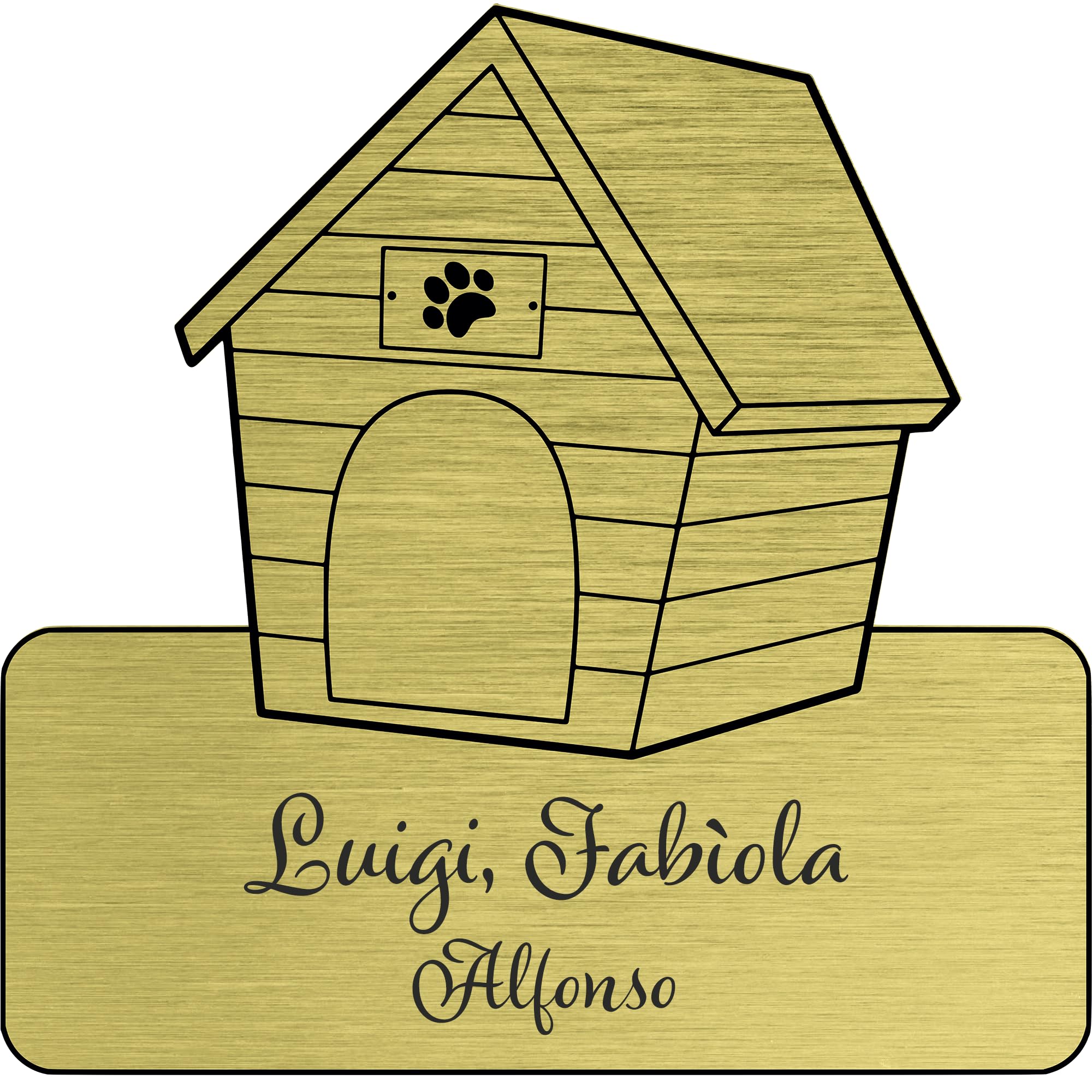 Targa Porta Personalizzata | Targhetta Laminato Plastico ottone o acciaio | Targa Casa Economica da Esterno