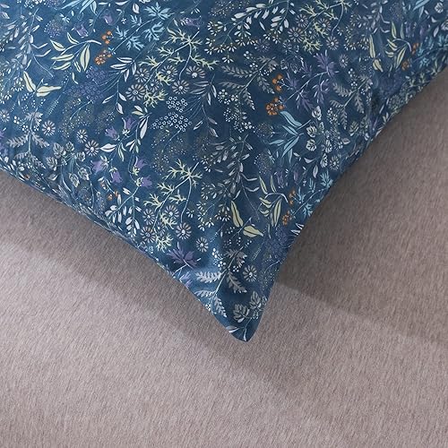 Miniatura 8 de NEWLAKE Funda de edredón de algodón tamaño Queen  Juego de funda de edredón suave y transpirable de 3 piezas con cierre de cremallera, 1 funda de