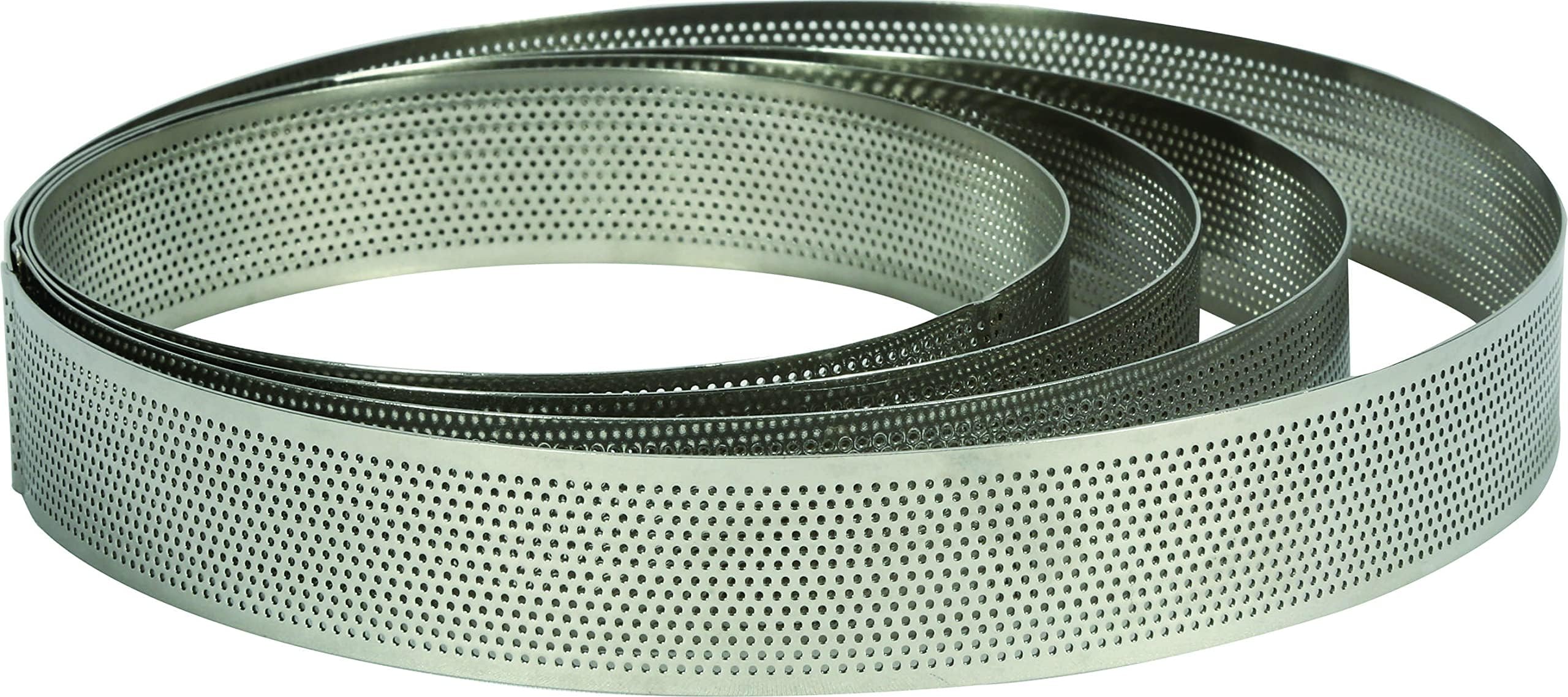 KMW Cake Ring Round (Perforated) Set | 10x3.5cm Height | Premium 18/8 Stainless Steel | Perfect for Baking and Layering Cakes, Mousse, and Pastries | 2-Piece Set
