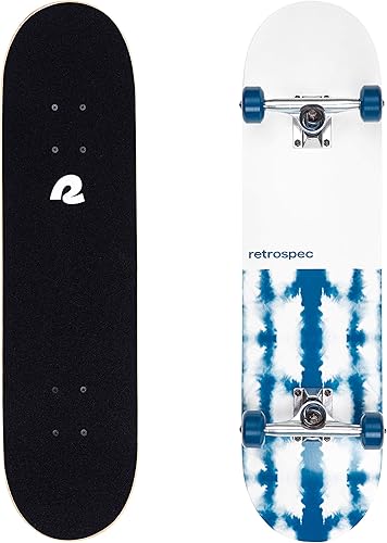 Retrospec Alameda - Patineta completa  Cubierta de madera de arce canadiense con camiones de aleación de aluminio de 5.5 pulgadas para viajes,