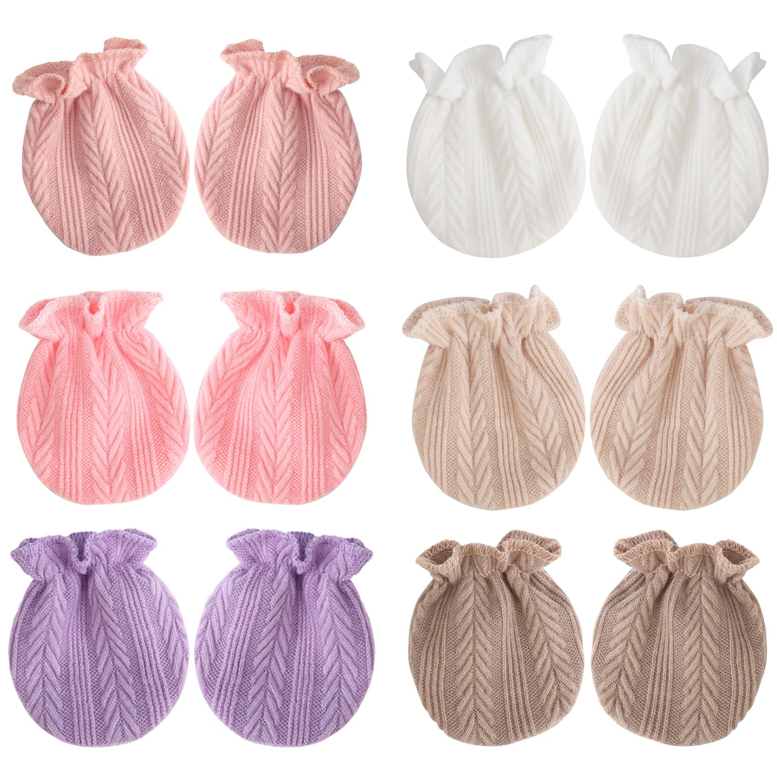 DRESHOW Newborn Baby Mittens Infant Gloves No Scratch Mittens Cotton Gloves for 0-6 Months