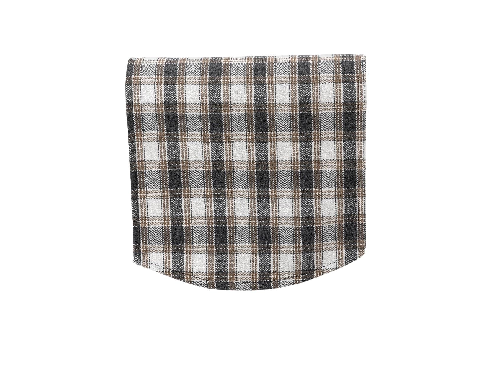 Classic Home Store Checked Poly Wool Single Chairback Sofa Furniture Antimacassar (Grey & White)