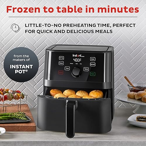 Miniatura 2 de Instant Vortex 4 en 1 - Freidora de aire con 4 programas de cocina personalizables, pantalla táctil digital, gran cesta antiadherente y capacidad de