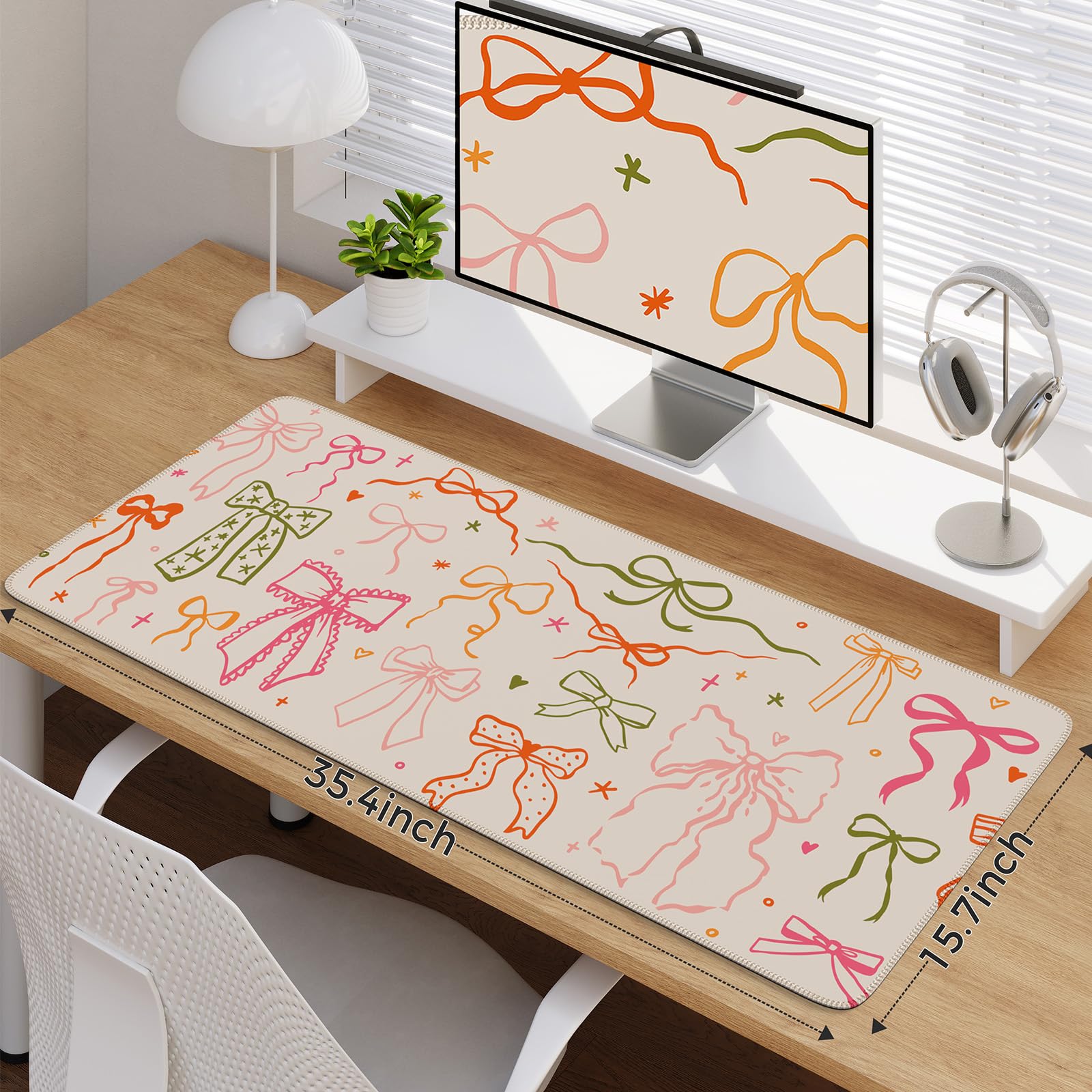 ICasso Rug Desk Mat Retro,Extra Large Desk Pad Non Slip,XXL Keyboard - View #5