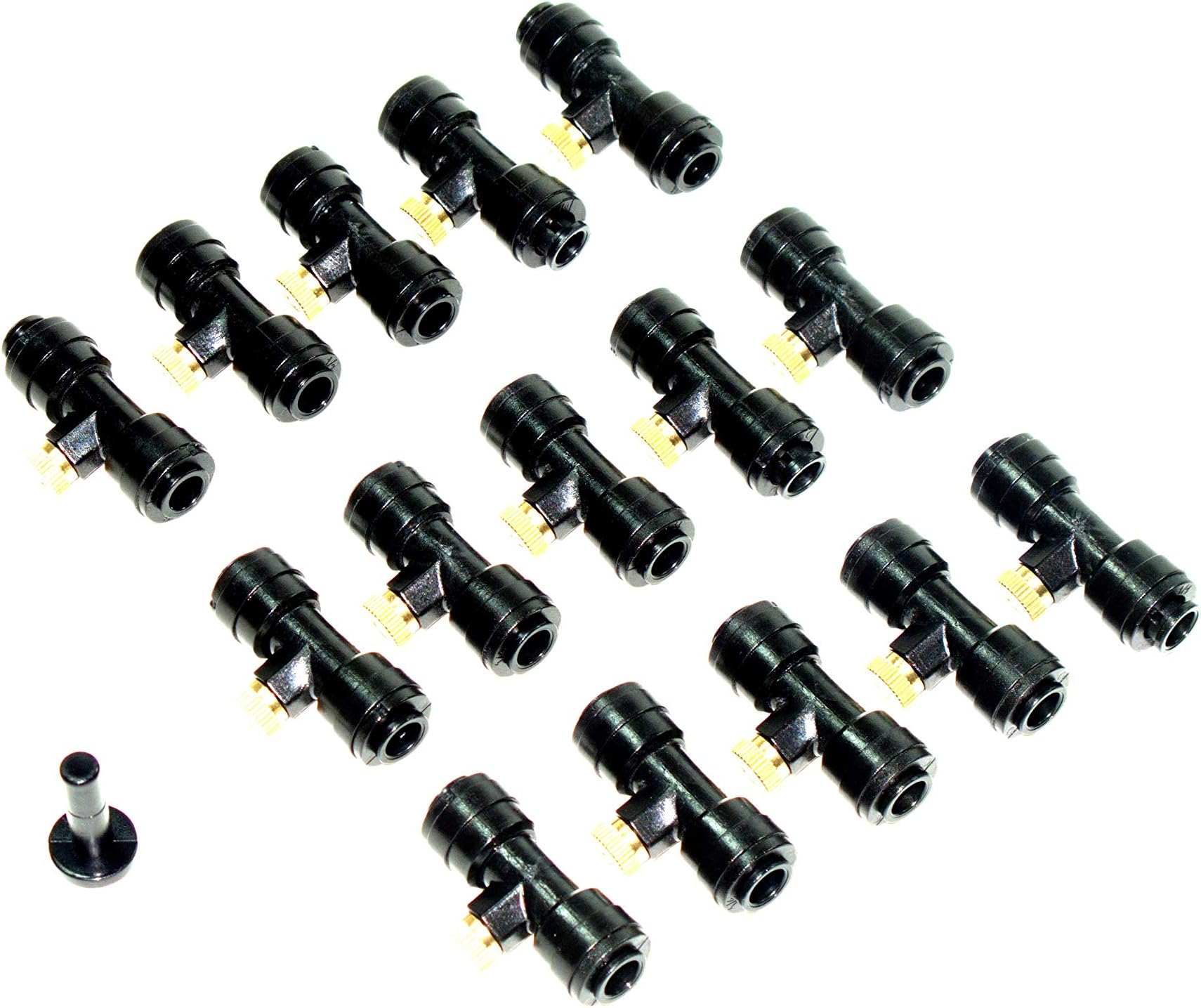 1/4" Slip-Lok (Quick Connect) 10/24 Misting Nozzle Tees (Couplers) Lot 15.