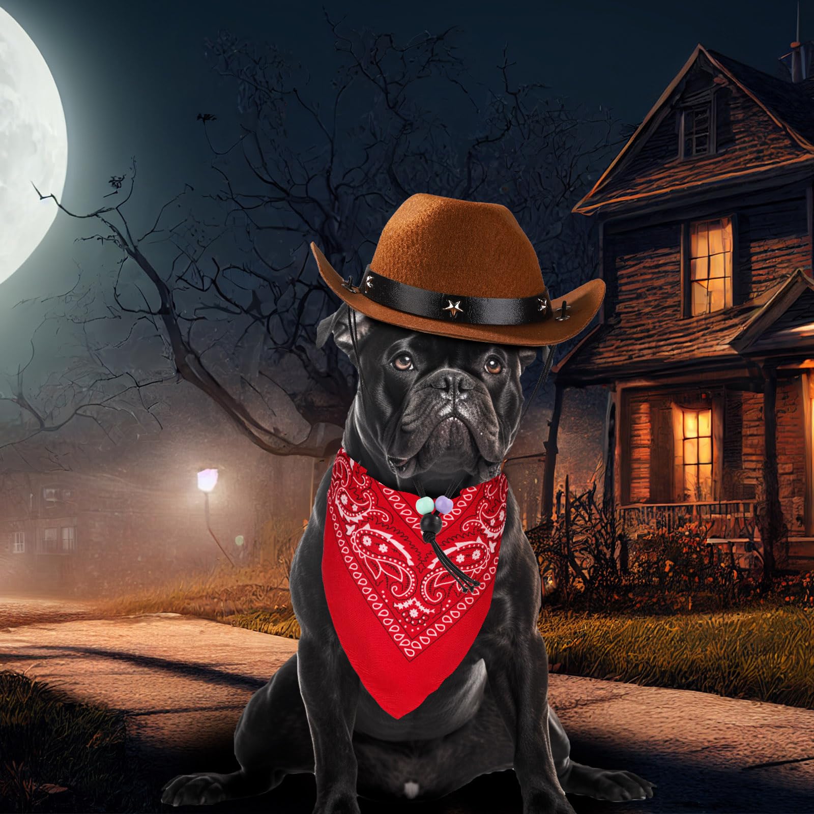 Cappello Da Cowboy E Bandana Per Cane LaVenty – Costume Western Per Feste E Compleanni A Tema - 2