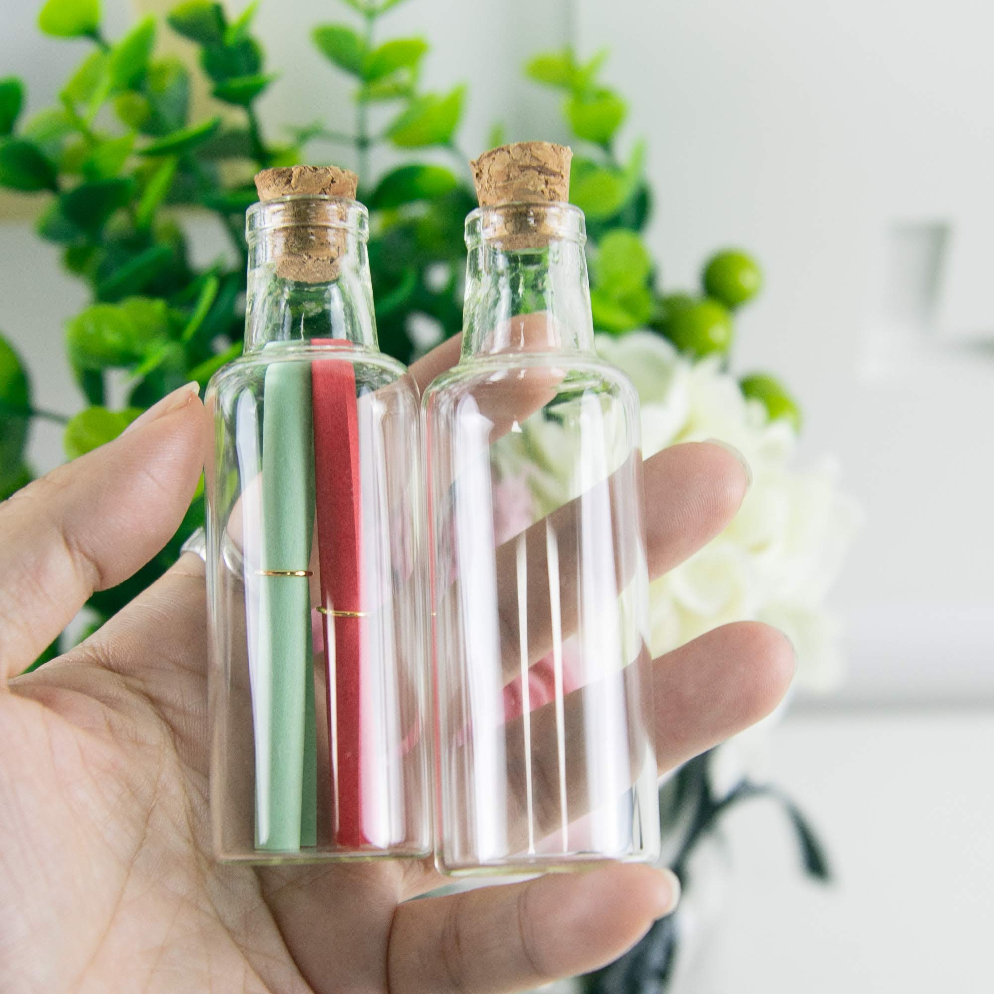 12Pcs Fiole En Verre Transparent Avec Bouchon Liège,Mignon Mini Bocaux En Verre,Capacité 20Ml