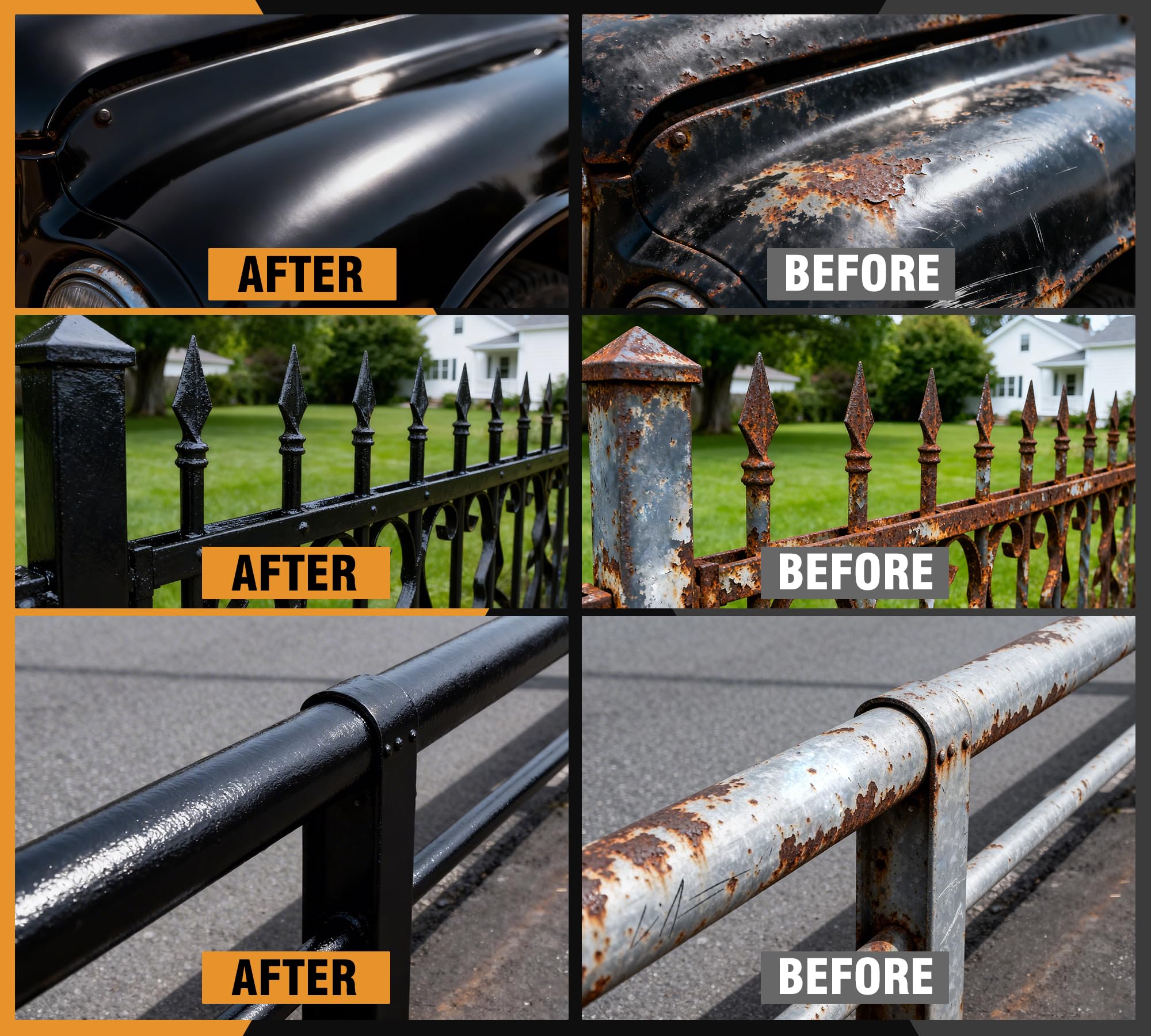 1000ml 2-in-1 Rust Converter Paint & Metal Primer, Black Water-Based Rust Reformer, Ultra Rust Inhibitor & Heat Resistant Anti-Corrosion Coating for Automotive Chassis, Marine, Railings & Fences — view 6