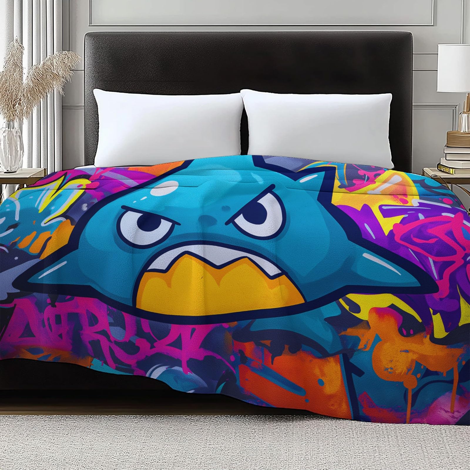Koc polarowy w stylu potwora, narzuta na sofę polarową, gruby i ciepły koc na łóżko jednoosobowe, wysokiej jakości pled 220 x 240 cm