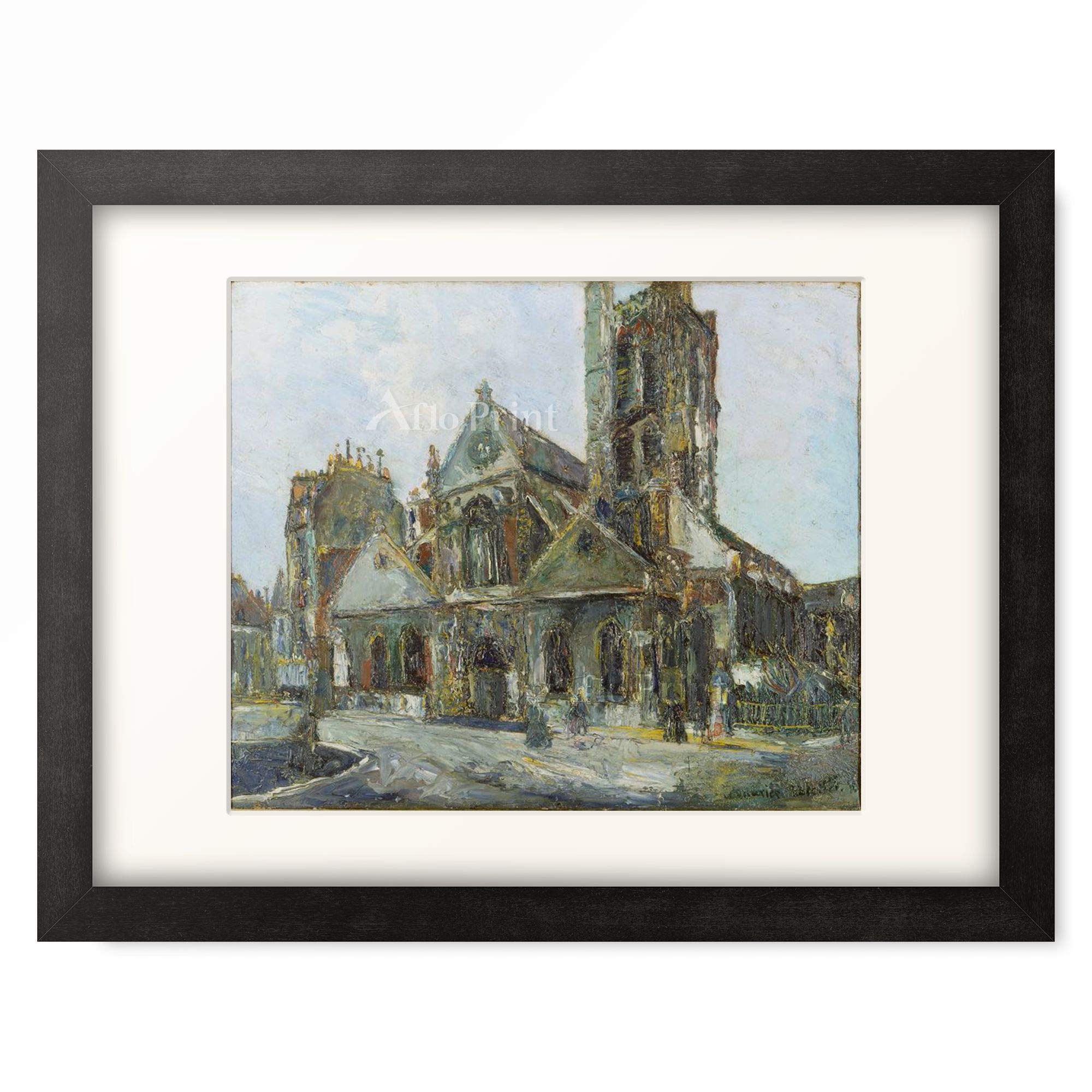 モーリス　ユトリロ　maurice utrillo 絵画 モーリス ユトリロ（Maurice Utrillo）「煙突のある街角
