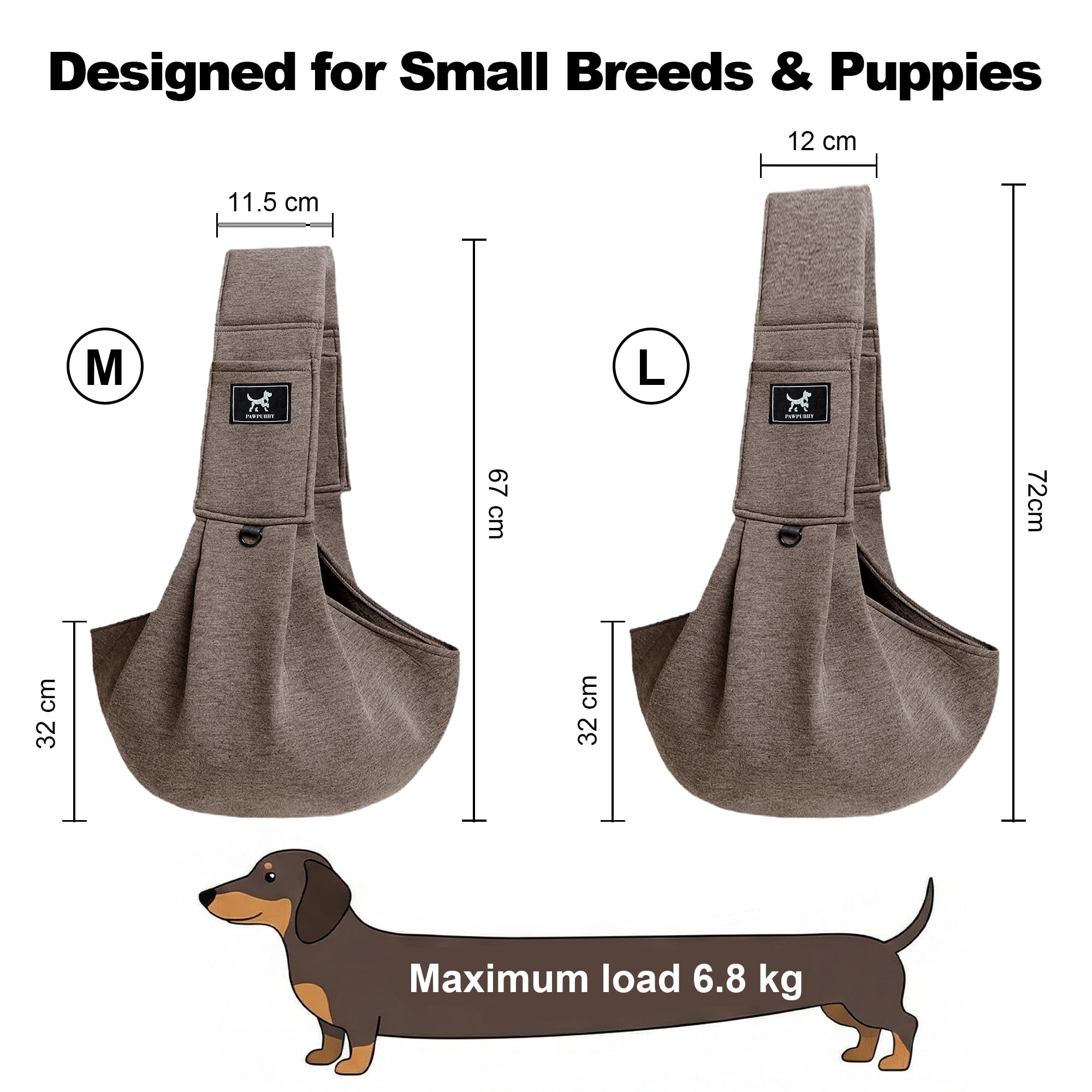 Écharpe de transport mains libres pour chien et chat de petite taille, bandoulière rembourrée réglable, double boucles de sécurité, écharpe souple pour animal de compagnie pour voyage en
