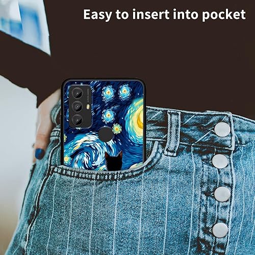 Miniatura 3 de Funda de teléfono para Motorola Moto G Play 2023 para Moto G Power 2022, funda delgada de silicona de TPU suave con diseño Art Galaxy Cat para