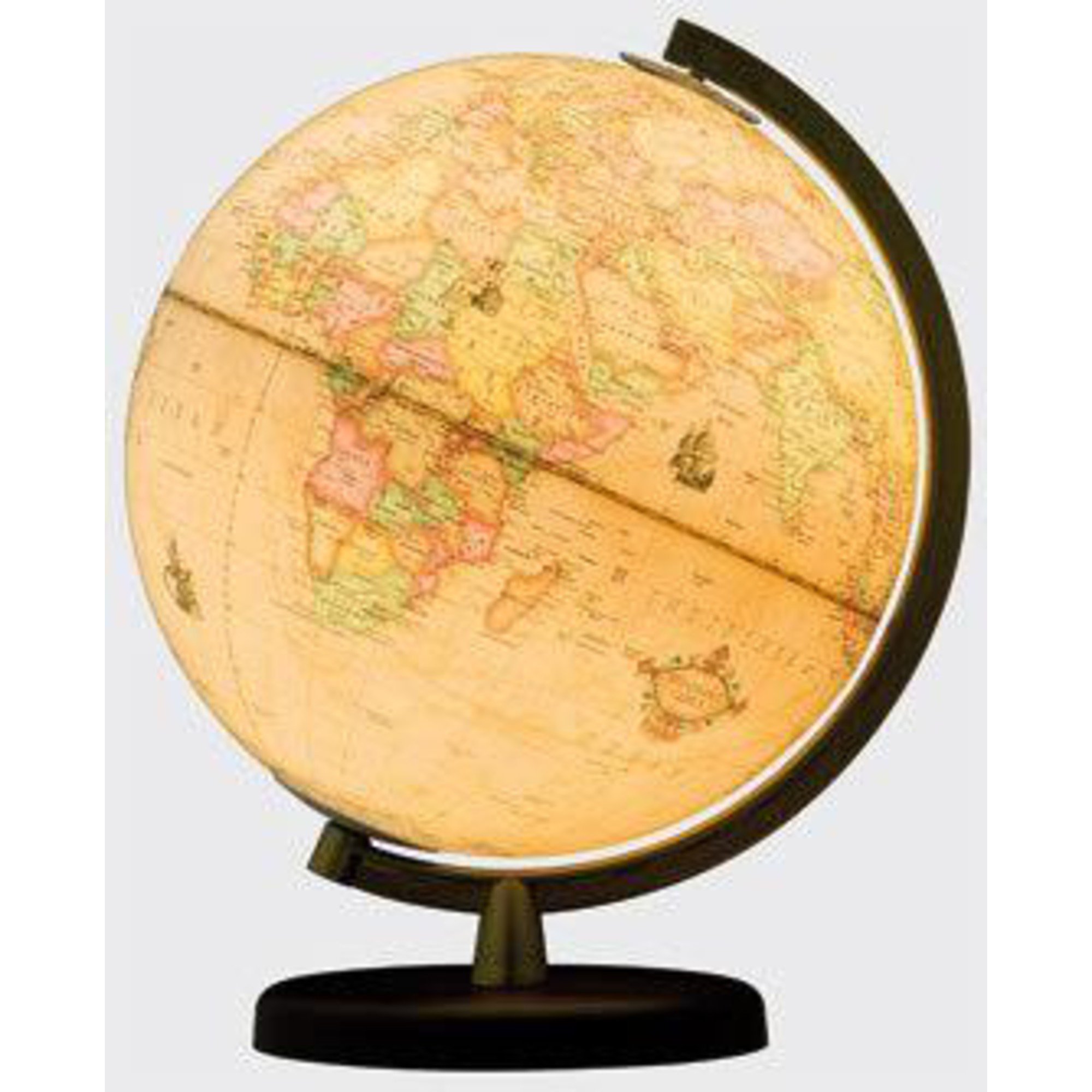 Terra Renaissance Leuchtglobus: 26 cm Durchmesser, Kunststofffuß dunkelbraun, Kunststoffmeridian messingfarben, in 4-farb. Geschenkverpackung: 26 cm ... goldfarben, Kunststoffmeridian goldfarben