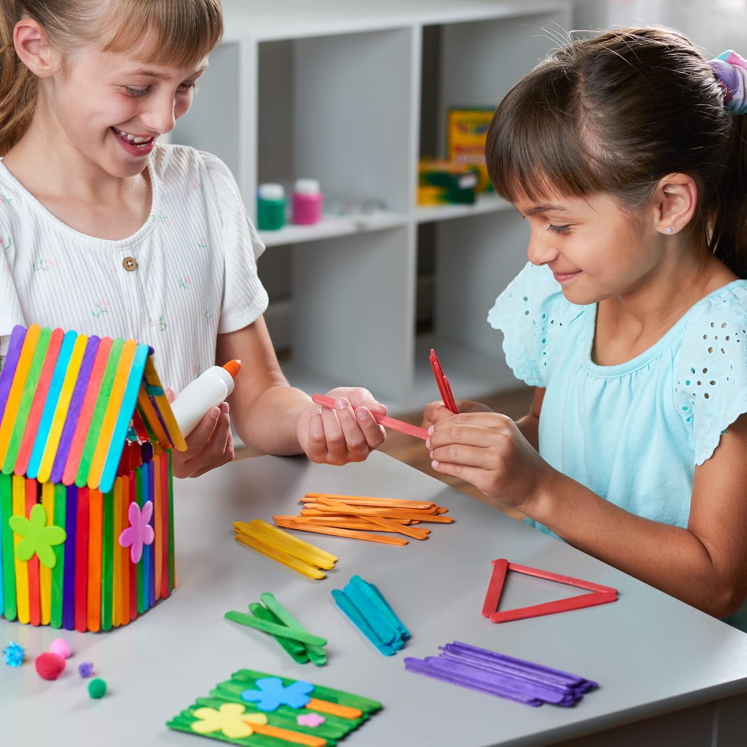GUSTO [Case of 10,000] 4.5 Inch Colored Popsicle Sticks for Crafts - Multi-Purpose Wooden Sticks for ICES, Ice Cream, and More (Formerly Comfy Package)