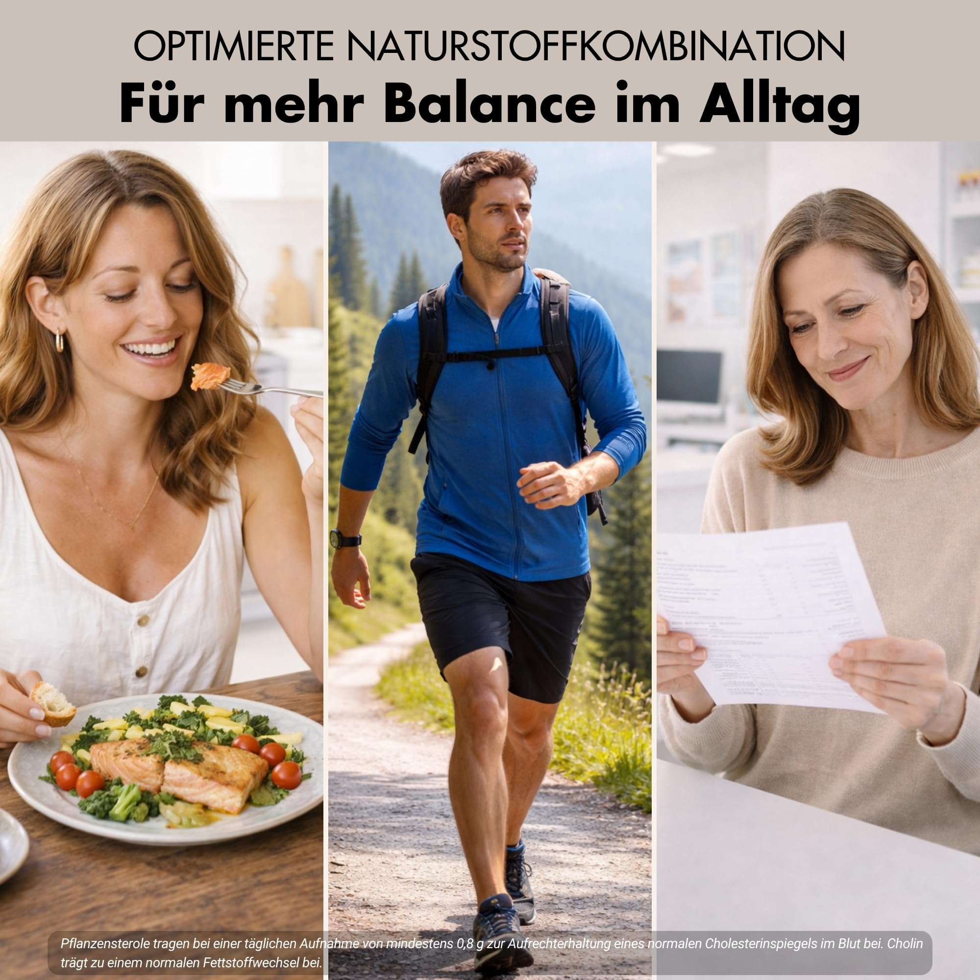 Cholesterin Komplex mit Pflanzensterolen & Cholin – 180 vegane Kapseln (hochdosiert) – Bergamotte, Artischocke & Rotschimmelreis Extrakt mit Monacolin K – vegan & laborgeprüft