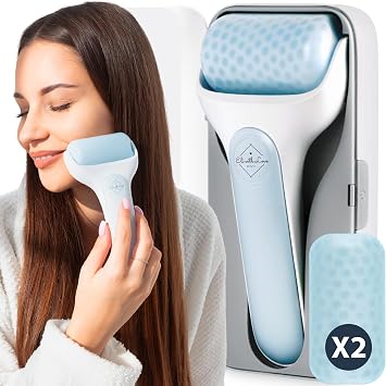 Eli with Love face ice roller   Premium face ice roll with carrying case and 2 x rolls,   bulging eyes for long-term cold and eye roller for cold massage for migraines and dark circles