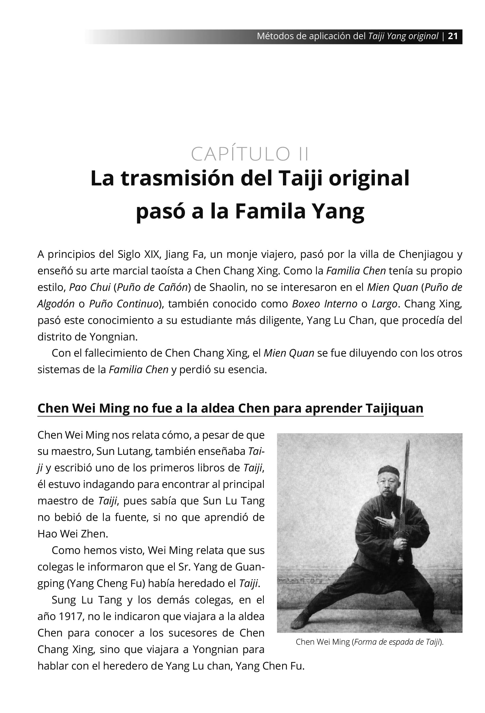 Métodos de aplicación del Taiji Yang original