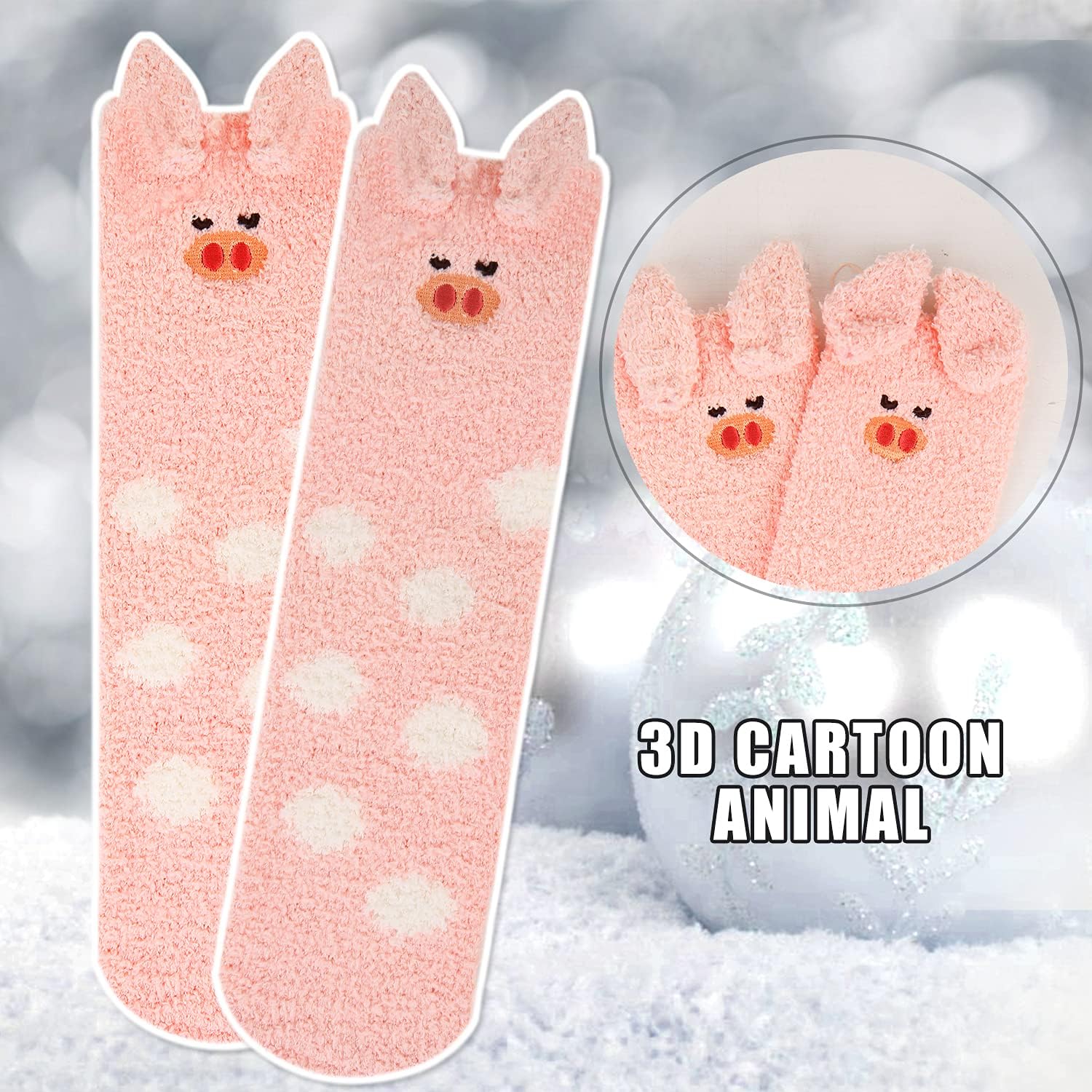 Benefeet Sox Cute Fuzzy Socks for Women Girls Fluffy Warm Cozy Novelty Slipper Socks Funny Animal Plush Sleeping Socks
