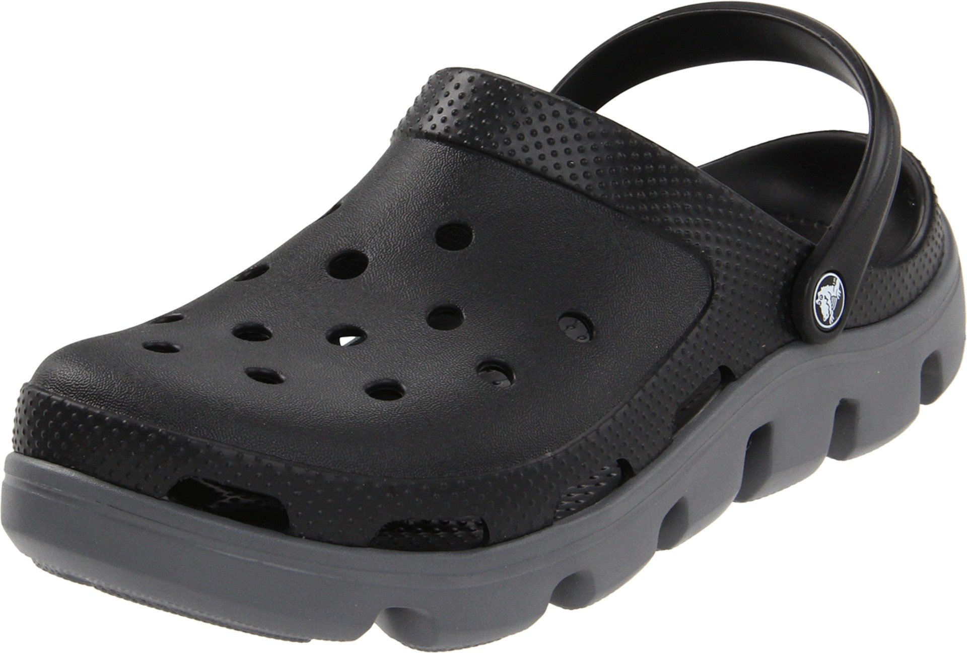 Crocs Unisex-Adult Duet Sport Clog, Black/Charcoal, 8 Men/10 Women