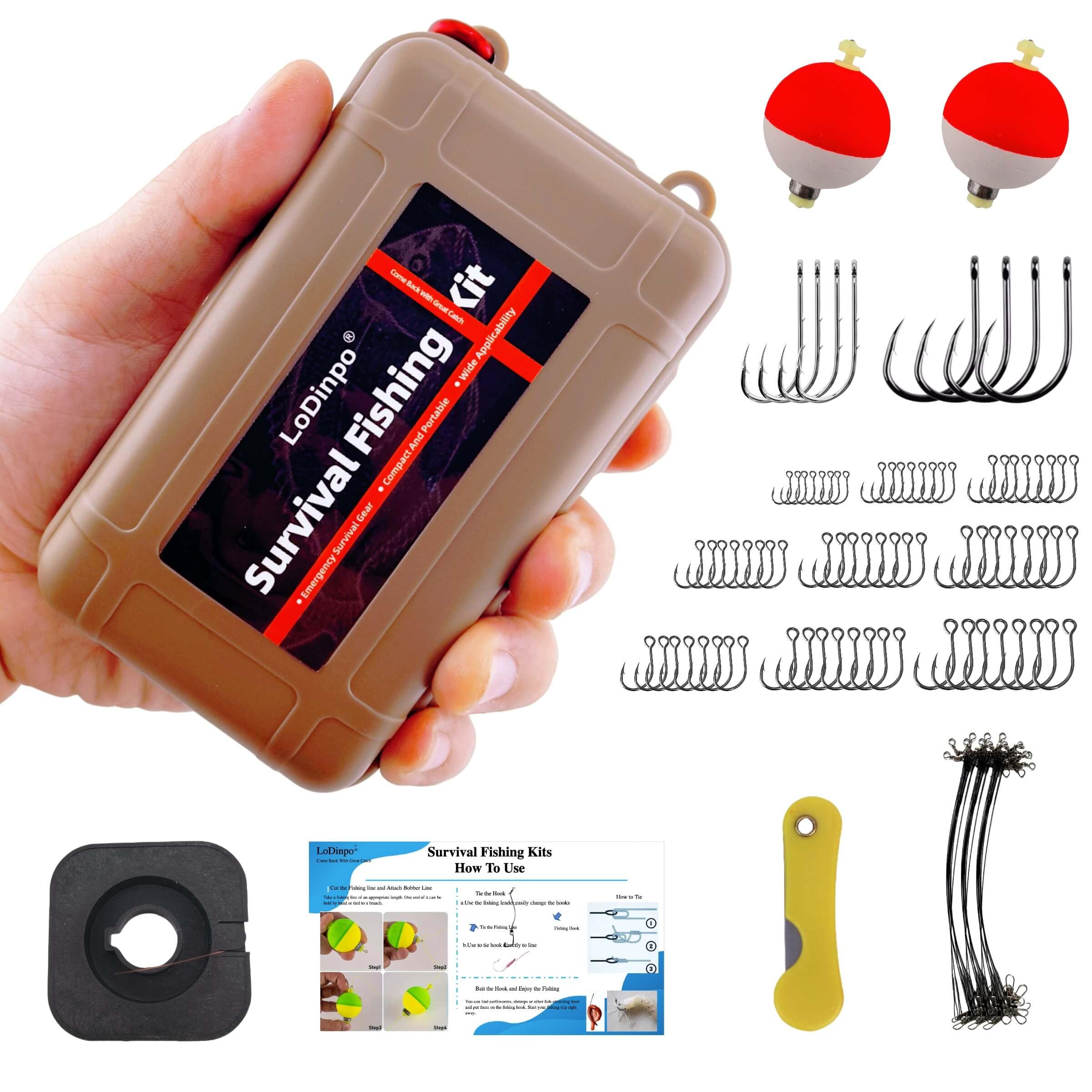 Mini kit de pesca de supervivencia, caja de aparejos de pesca de emergencia, caja de pesca al aire libre, juego de pesca de viaje, fiesta, pesca, caja de zapatos, surf, supervivencia