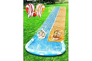 Surging 22.5ft Water Slide with Dual Bodyboards for Summer Slip 'n Slide Excitement