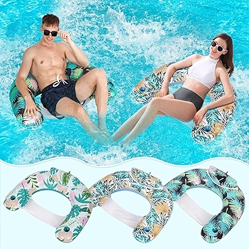 300LB水上充气浮椅，成人游泳浮具，派对休闲玩乐