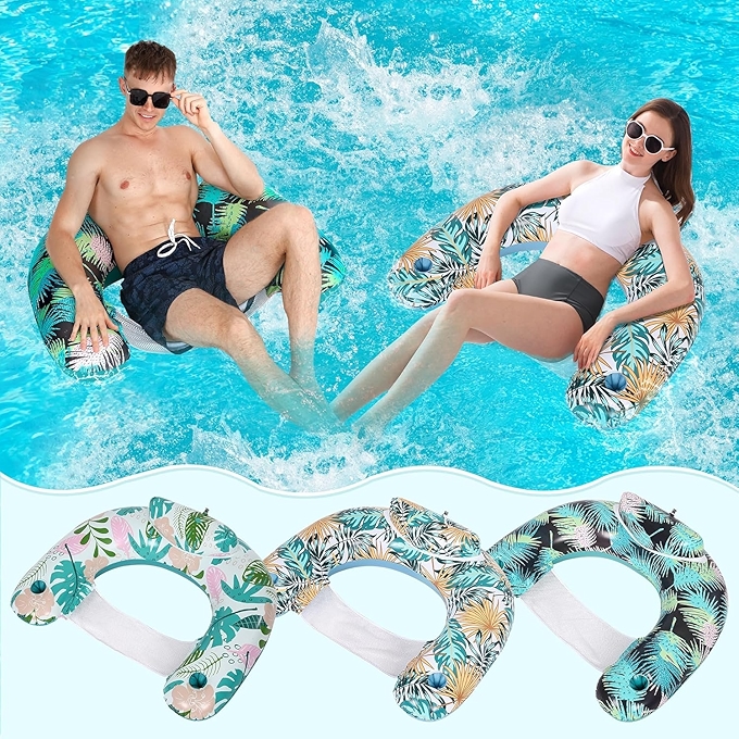 300LB水上充气浮椅，成人游泳浮具，派对休闲玩乐