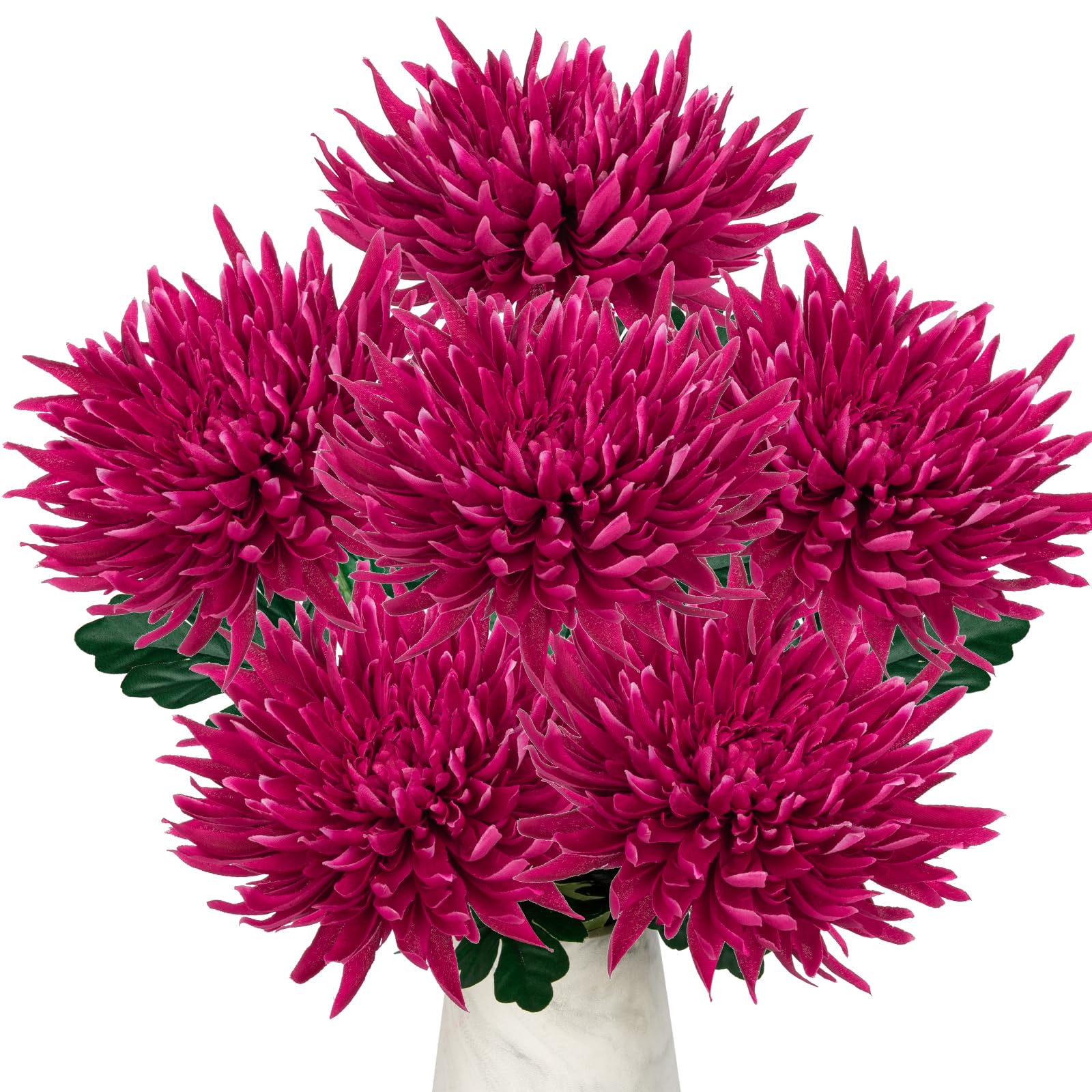 Hollyone 6Pcs Purple-Pink Artificial Mums
