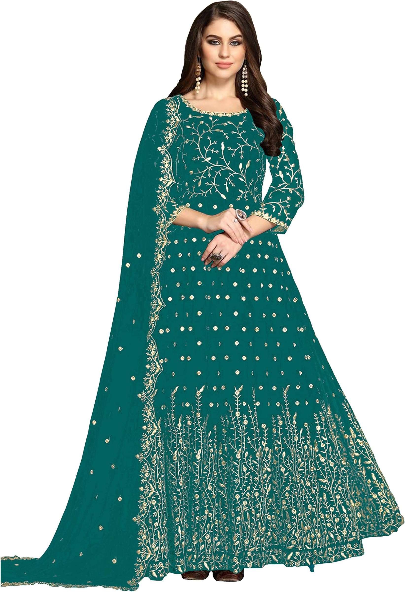 UDRAPRAYAG Women's Georgette Anarkali Long Gown