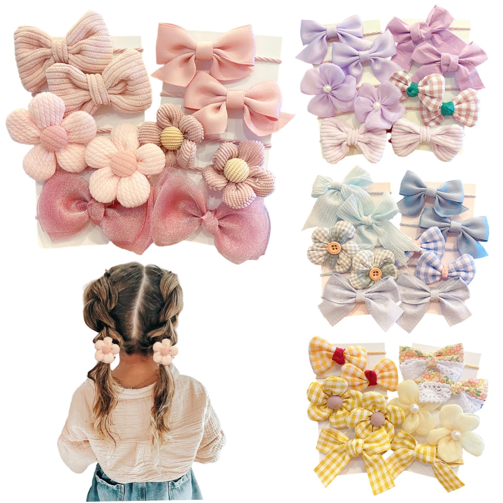 40Pcs Hair Ties for Little Girls, Cute Elastics Hair Accessories, Ponytail Holders for Toddler Girls, Style-1