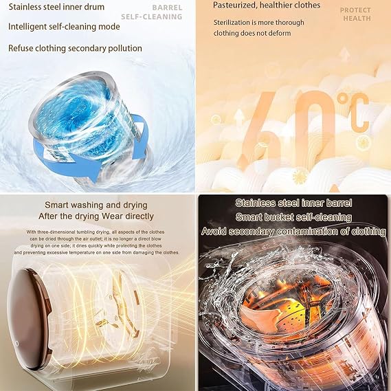 170W Mini Laundry Machine and Drying, Automatic Washing Machine Drying All-in-One 170w/3.5L Wall Mounted/Desktop Washer for Sock Underwear,For Apartment & Tiny Spaces,Wallhanging