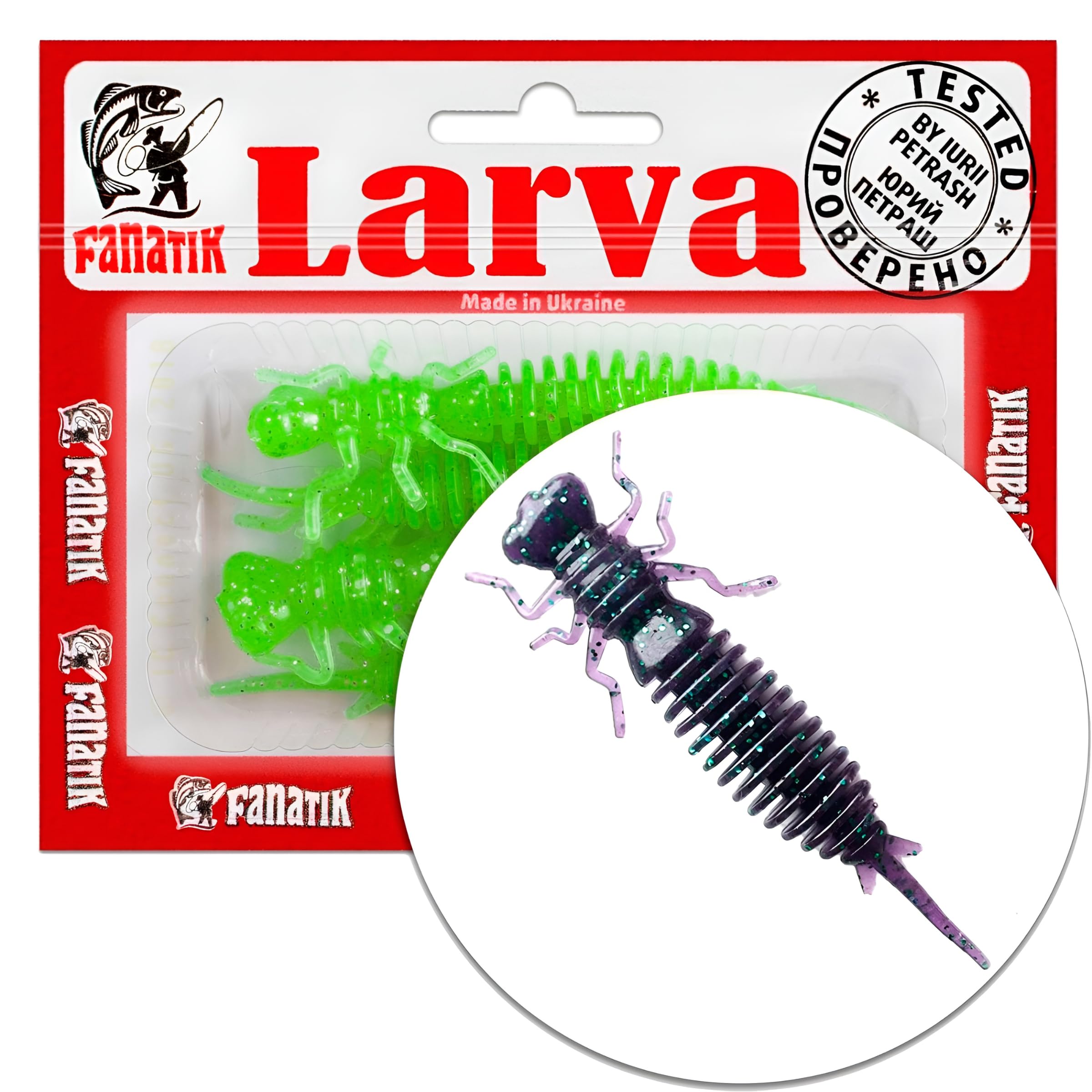 FANATIK Soft lures LARVA 1.6" 2" 2.5" 3" 3.5" 4.5" 4-11cm Silicone Fishing Bait Artificial Sofbaits Twister Jig Minnow Drop Shot (007, 3.5" - 8.9cm - 4pcs.)