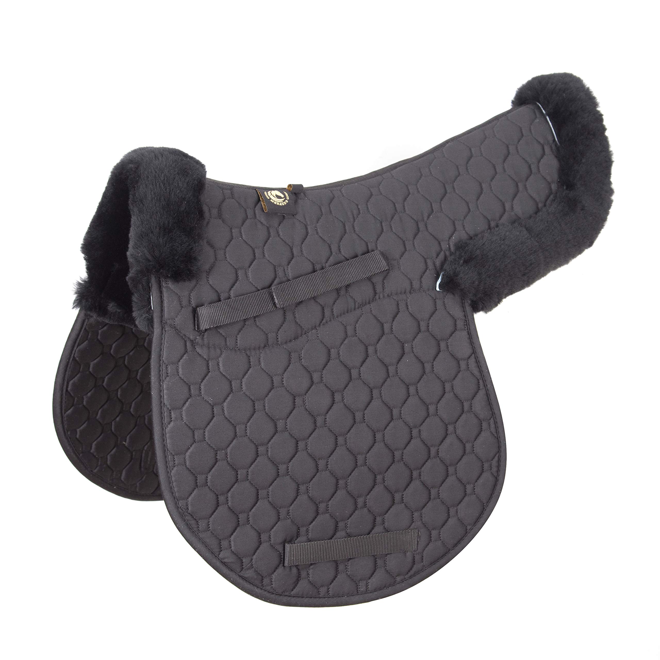 Lamb Skin GP/Jumping Half Lined Numnah - Lammfell Schabracke Schwarz (VSS)