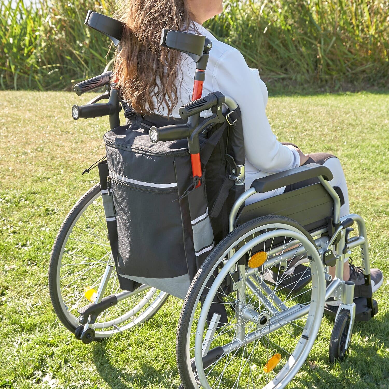 Biscay Sac de Béquille de Mobilité - Gris | Sac pour scooter de mobilité sac pour fauteuil roulant support pour canne de marche sacs et paniers pour fauteuil roulant et scooter de mobilité accessoires