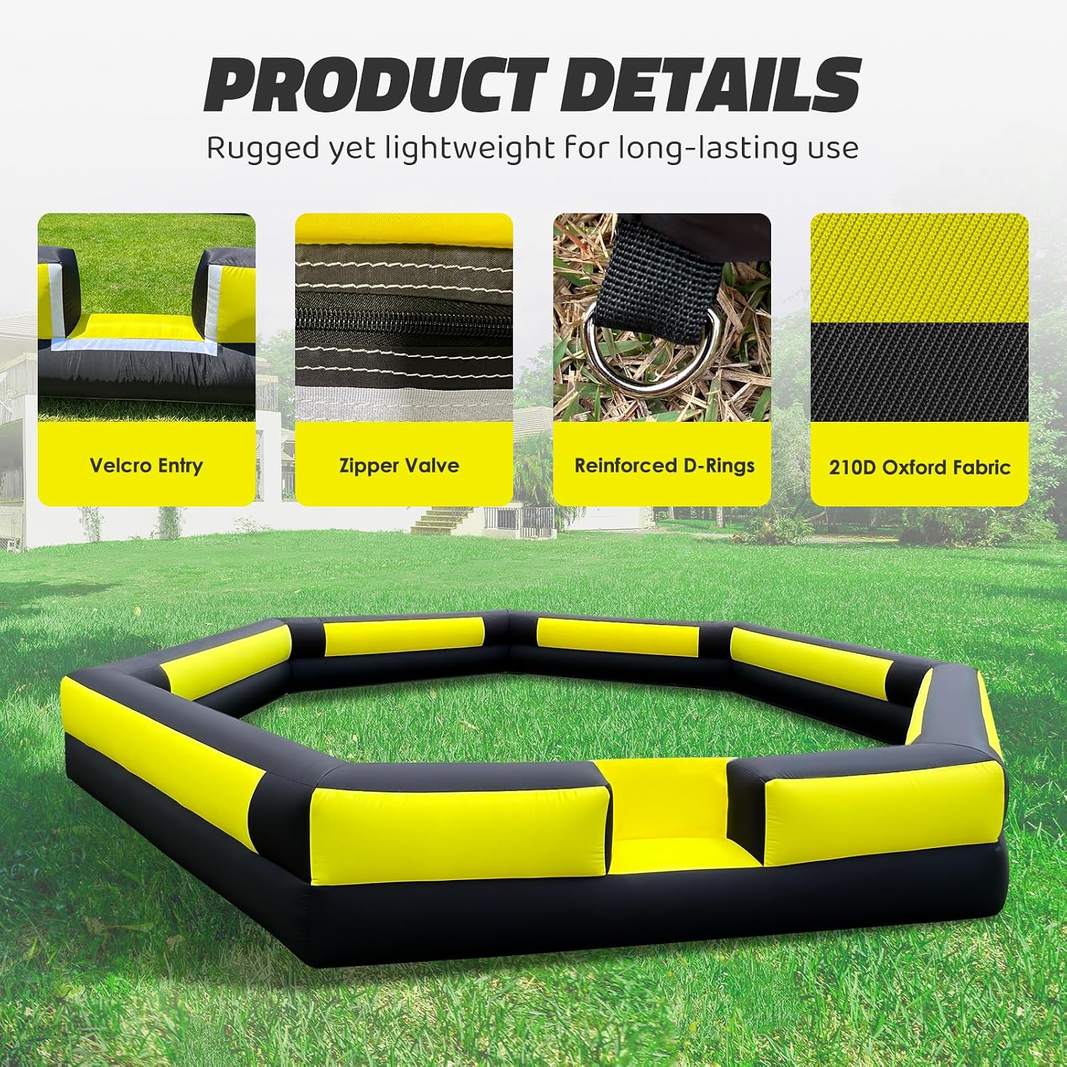 20FT Inflatable Gaga Ball Pit with Built-in Blower, Portable Large Gaga Ball Pit for Indoor & Outdoor Activities, Inflatable Sport Games