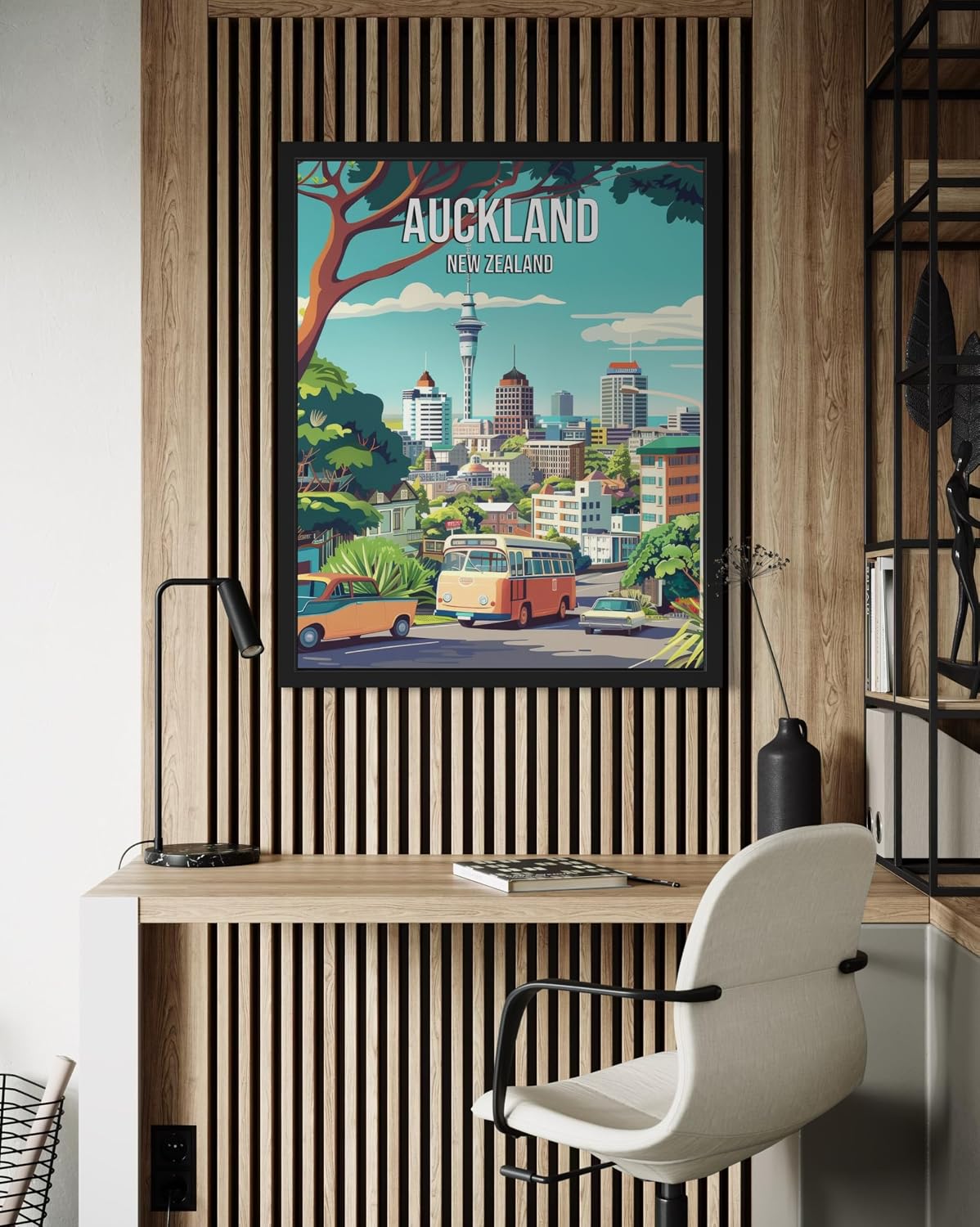 Auckland New Zealand Landscape UnFramed Poster Art Print, Retro Vintage Wall Art Nature Landscape Painting Decor Gallery 23 (Auckland New Zealand, 20"L x 16"W, Unframed) image 2