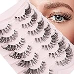 Cat Eye Lashes Wispy Mink Lashes Yasnai 18mm False Eyelashes Strips Lashes Fake Lashes Natural Eyelashes 7 Pairs Pack