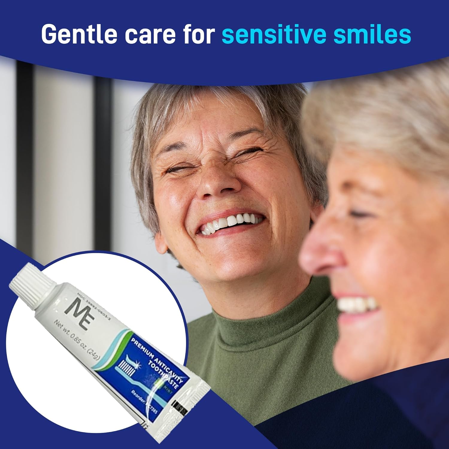 ME Medi Choice Fluoride Toothpaste - Gentle Sensitive Toothpaste for Teeth and Gum Sensitivity - Fresh Mint Toothpaste - Travel Size Tubes for On-The-Go Cavity Protection - 0.85 oz Tubes, Pack of 12