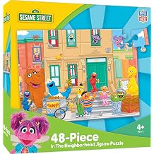 MasterPieces Sesame Street Puzzle 48 Piece for Kids - in The Neighborhood - Jigsaw Puzzle 19"x14" - Ages 3+