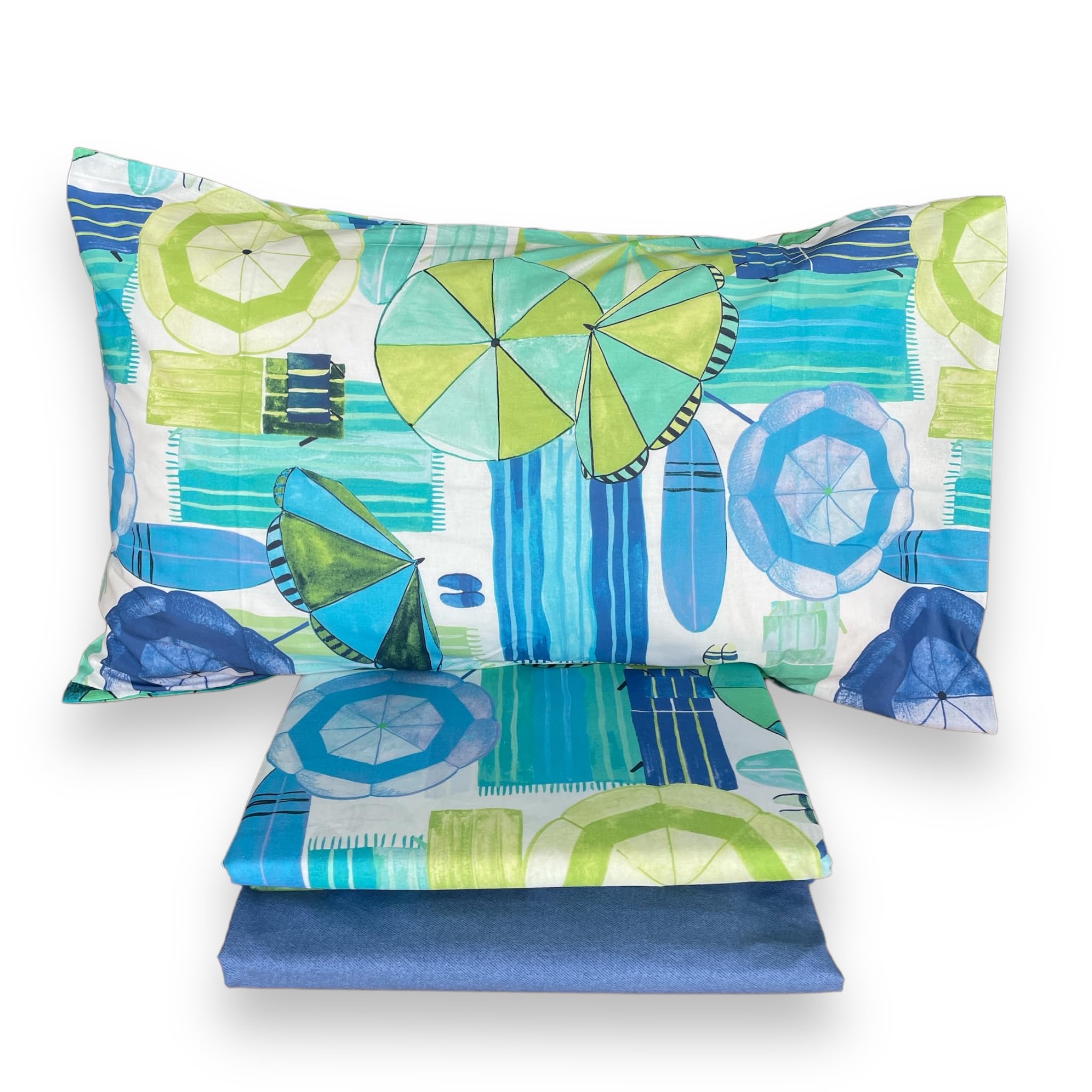 Lenzuola King Size 4 Pezzi In Cotone - Made In Italy, Blu Navy - Foto 7