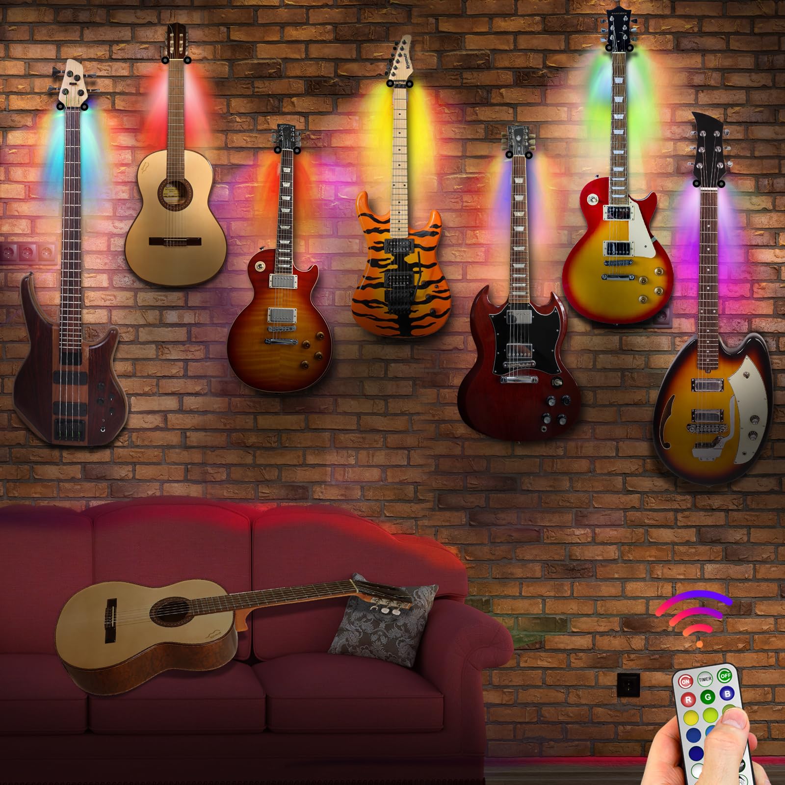 Kikuo Guitare Support Mural Pour Guitare Acoustique, Accroche