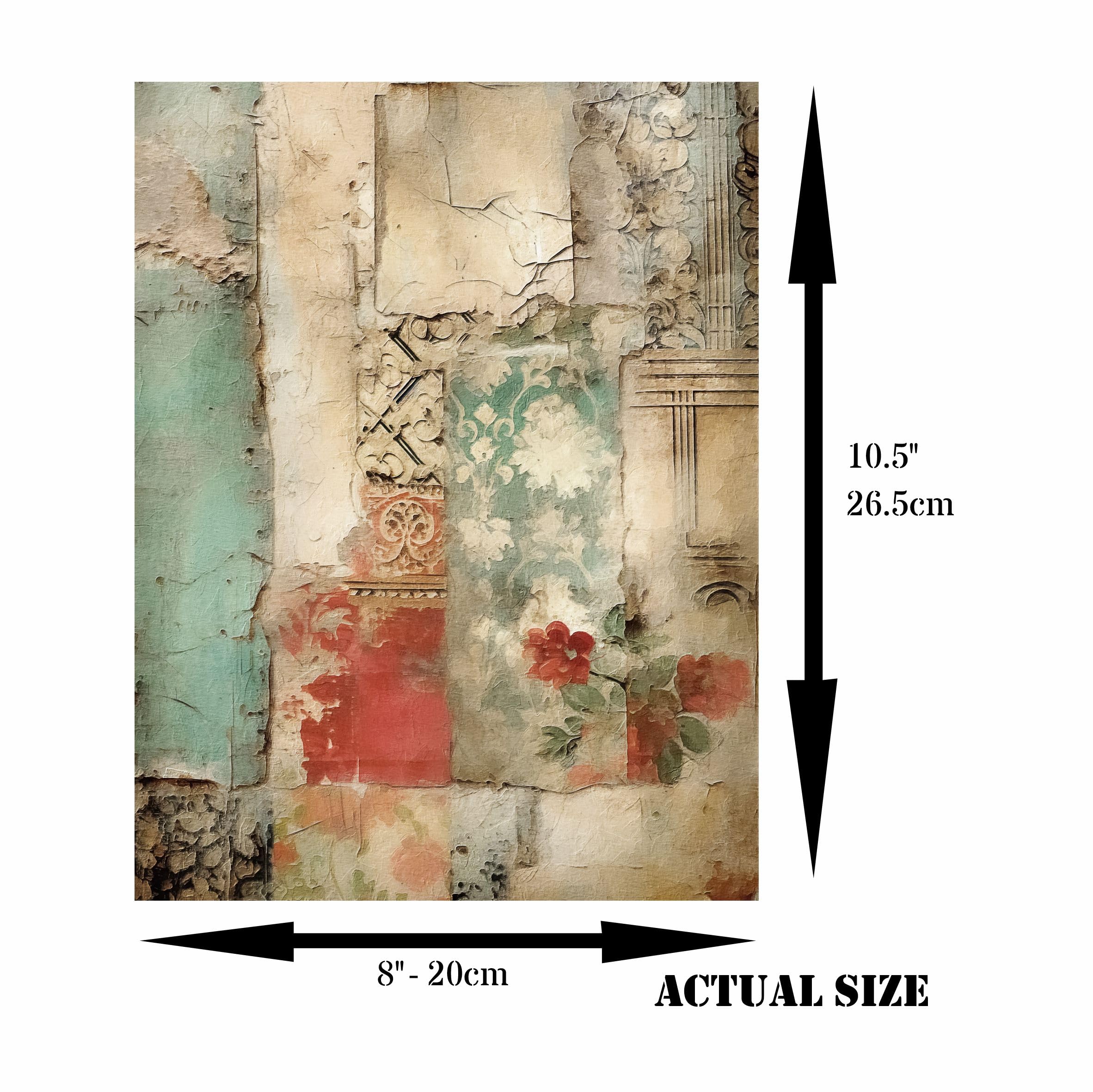 Wallpaper Pieces Rice Paper, 8 x 10.5 inch - for Decoupage Furniture Crafts